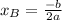 x_B= \frac{-b}{2a}