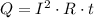 Q = I^2 \cdot R \cdot t