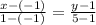 \frac{x-(-1)}{1-(-1)}=\frac{y-1}{5-1}