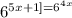 6^{5x+1]=6^{4x}