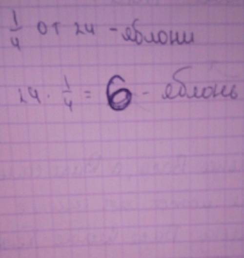 Четверть всех деревьев в саду яблони сколько яблонь если в саду 24 дерева в ответ запиши только числ
