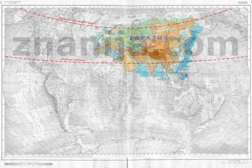 Положение евразии относительно северного полярного круга и северного тропика
