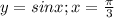 y=sin x; x=\frac{\pi}{3}