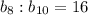 b_8:b_{10}=16