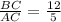 \frac{BC}{AC}=\frac{12}{5}