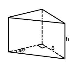 Срисунком! основания прямой призмы прямоугольный треугольник с катетом 6 см и острым углом 45° объем