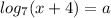 log_{7}(x+4)=a