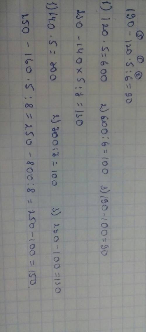 190-120×5: 6= 230-140×5: 7= 250-160×5: 8=