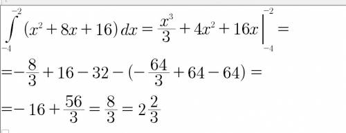 Найти площать фигуры ограниченной осями координат графиком функции f(x)=x²+8x+16 и прямой x=-2