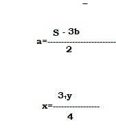 Из формулы: 1)s=2a+3b выразить а; 2)у=4х-3 выразить х