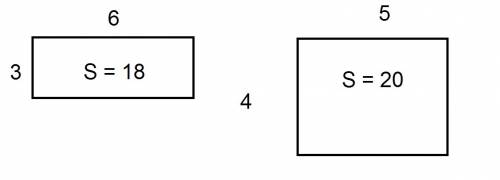 Начертите два прямоугольника с одинаковыми периметрами,но с разными площадями.