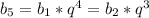 b_{5}= b_{1}*q^{4}=b_{2}*q^{3}