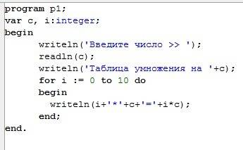 Написать программу в паскале, которая будет выводить на экран таблицу умножения на 2,3,4,5,6. !