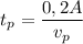 $t_p=\frac{0,2A}{v_p}