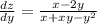 \frac{dz}{dy}= \frac{x-2y}{x+xy-y^{2} }