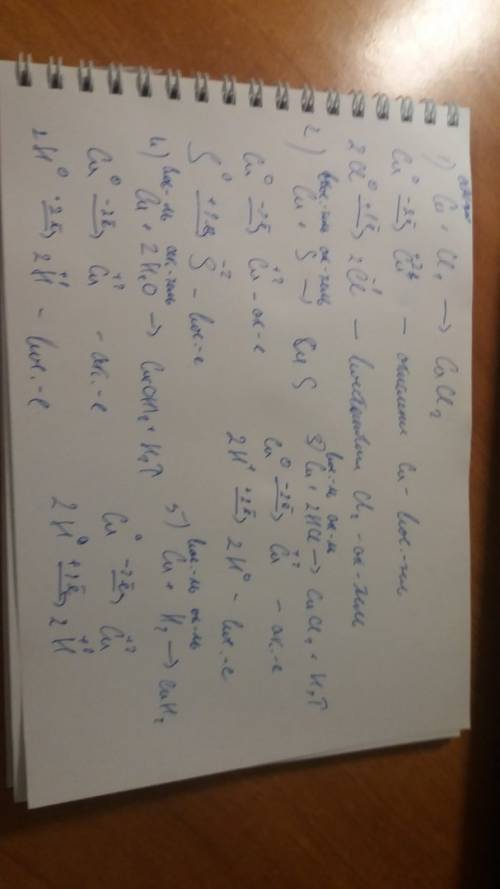 70 ! написать окислительно-восстановительные реакции. 1) ca + ci₂ → caci₂ 2) ca + s → cas 3) ca + 2h