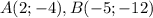 A(2;-4), B(-5;-12)