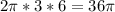 2 \pi *3*6=36 \pi