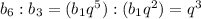 b_6:b_3=(b_1q^5):(b_1q^2)=q^3