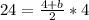 24= \frac{4+b}{2} *4