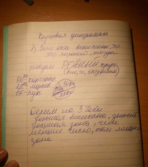 Как построить круговую диаграмму объясните подробно