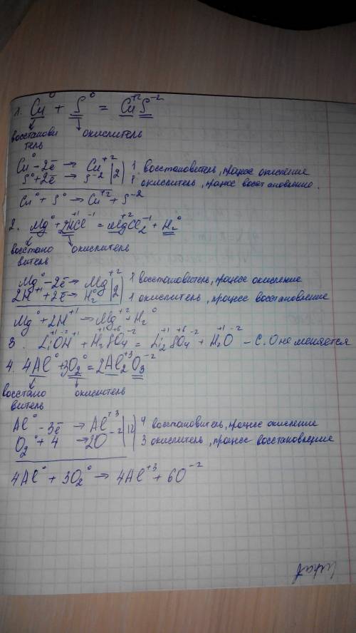 Уравняйте методом электронного , укажите окислитель и восстановитель: cu(ii) + s(ii) . mg + нcl lioh