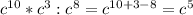 c^{10}*c^3:c^8=c^{10+3-8}=c^5