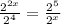 \frac{2^{2x}}{2^{4} } = \frac{2^{5} }{2^{x} }