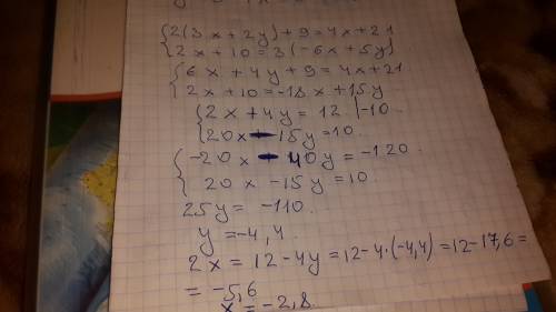 Решите систему подстановки) 4x+y=3 6x-2y=1 2. решите систему уравнения 2(3x+2y)+9=4x+21 2x+10=3-(6x+