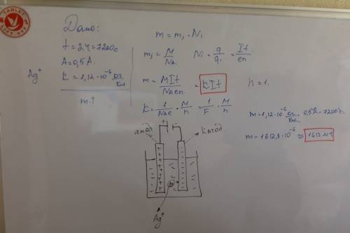 Умаляю определите массу серебра которое выделилось на катоде во время электролиза аргентум нитрата е