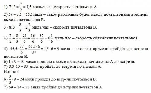 Решить: (только , не уравнением) ответ должен получиться 35, нужно решение: два почтальона а и в нах