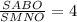 \frac{S ABO}{S MNO} =4