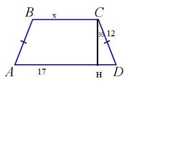 Вравнобедренной трапеции abcd с основаниями bc и ad проведена высота ch.найдите длину основания bc,е