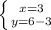 \left \{ {{x=3} \atop {y=6-3}} \right.