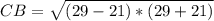 CB=\sqrt{(29-21)*(29+21)}