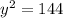 y^2=144