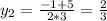 y_2=\frac{-1+5}{2*3}=\frac{2}{3}