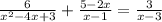 \frac{6}{x^2-4x+3}+\frac{5-2x}{x-1}=\frac{3}{x-3}