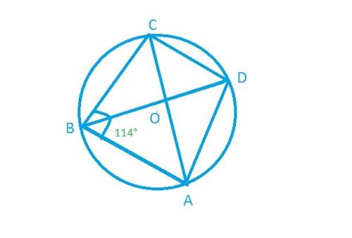 Чётырёх угольник abcd вписан в окружность. угол abc равен 114,а угол cad 32,найдите угол abd