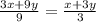 \frac{3x+9y}{9}= \frac{x+3y}{3}