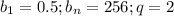 b_1=0.5;b_n=256;q=2