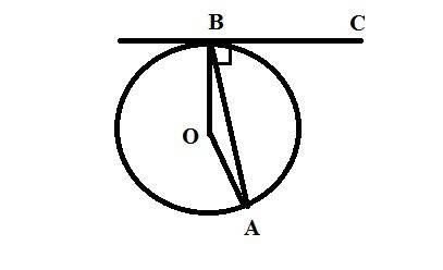 На окружности отмечены точки a и b так, что меньшая дуга ab равна 152°. прямая bc касается окружност