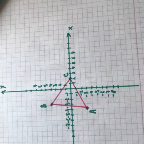 Начертить треугольник abc a(-4; -3)b(-3; 4)c(2; 0)