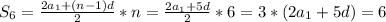 S_6= \frac{2a_1+(n-1)d}{2} *n= \frac{2a_1+5d}{2} *6=3*(2a_1+5d)=6