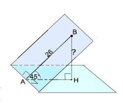 Двугранный угол равен 45°. на одной грани двугранного угла дана точка b, расстояние от которой до ре