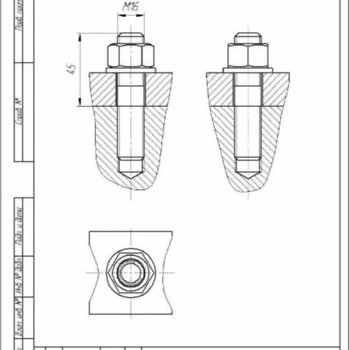 85 ! как начертить шпилечное соединение шпилька м10х60