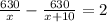 \frac{630}{x}-\frac{630}{x+10}=2