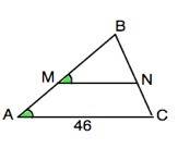 Точка m и n середина сторон ab и bc треугольника abc сторона ac равна 46 найти mn