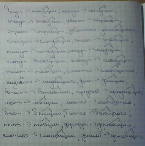 От глаголов в неопределенной форме образуйте сначала форму 3-го лица множественного числа, затем-дей