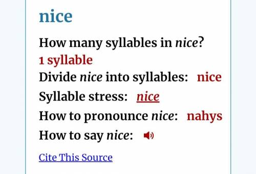 Можете объяснить почему слово nice в относиться к разделу two syllable adjective окончившиеся на -y